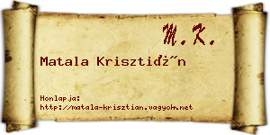 Matala Krisztián névjegykártya